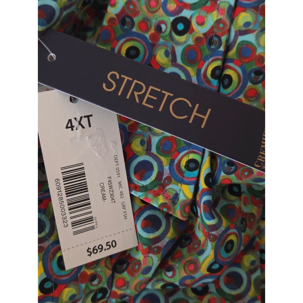 NWT Cremieux Premium Denim Mens 4XT Shirt Multi Color Circles Stretch Flip Cuff - Picture 7 of 8